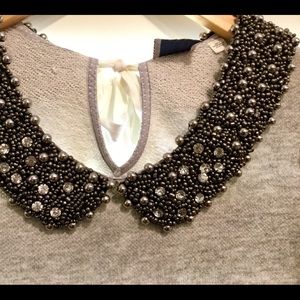 Anthropologie Jeweled Collar top